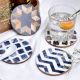 Handmade Grey Round Resin Set of 4 Decorative Table Coasters